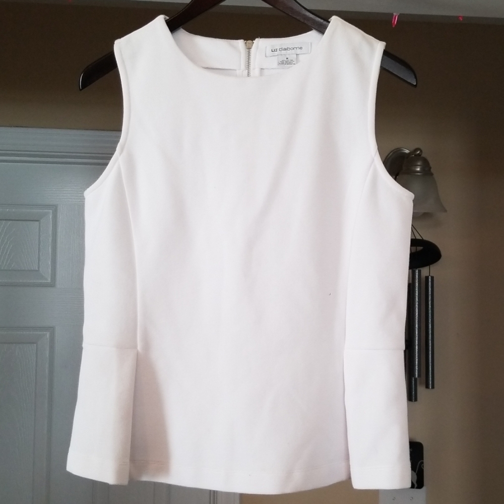 Liz Claiborne White Sleeveless Blouse